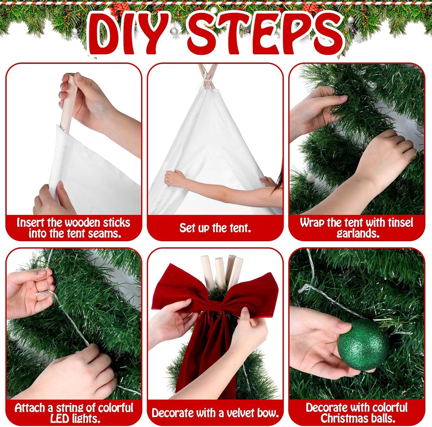 Roundfunny Juego de tienda de campaña de árbol de Navidad de 5 pies...