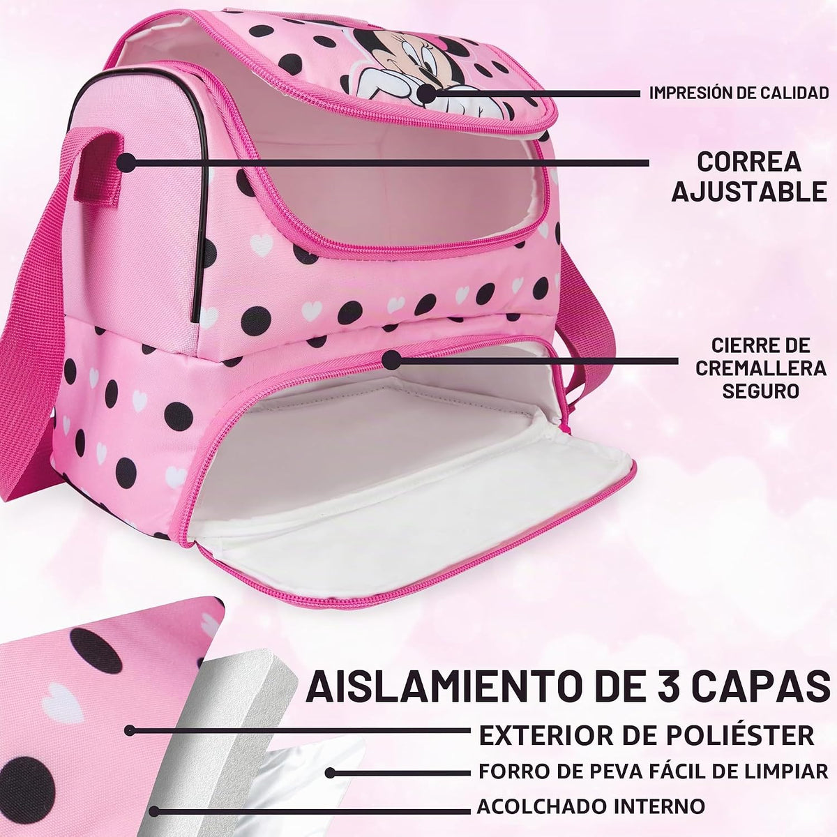Get Trend Disney Minnie Mouse - Bolsa de almuerzo aislada para la e...