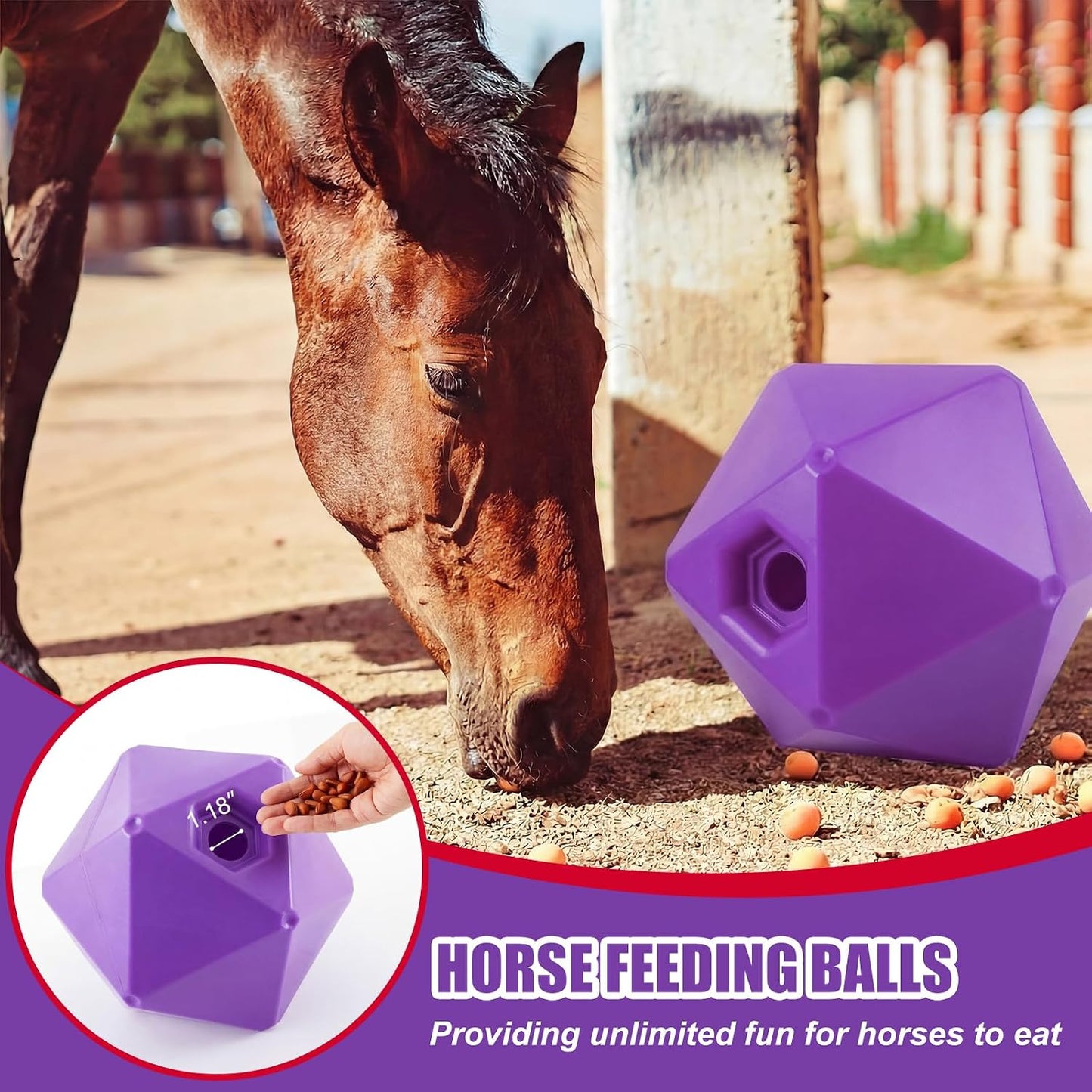 Seenelling Paquete de 1 bola de golosinas para caballos, juguete |...