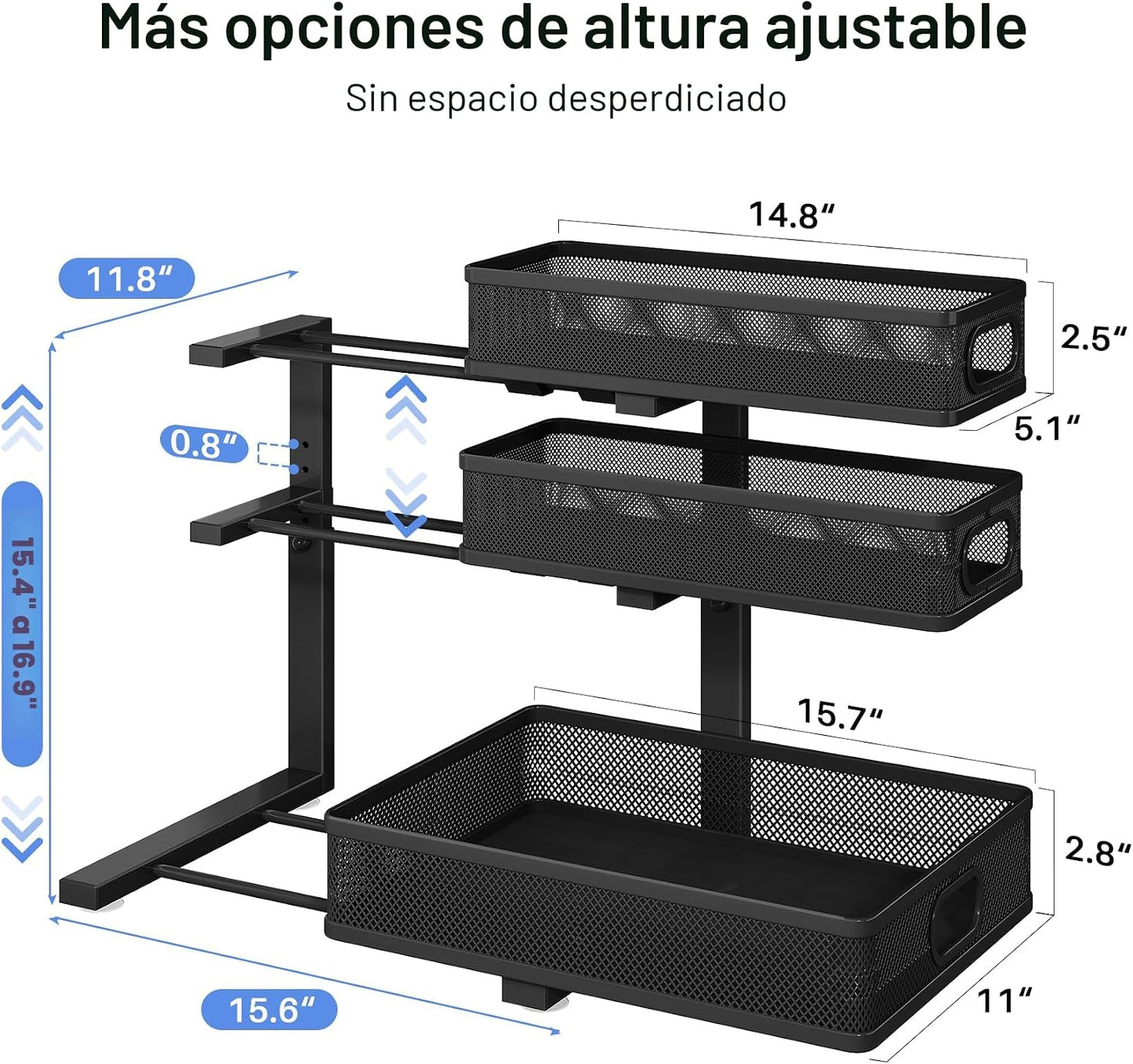 Organizador para debajo del fregadero, estante organizador de gabin...