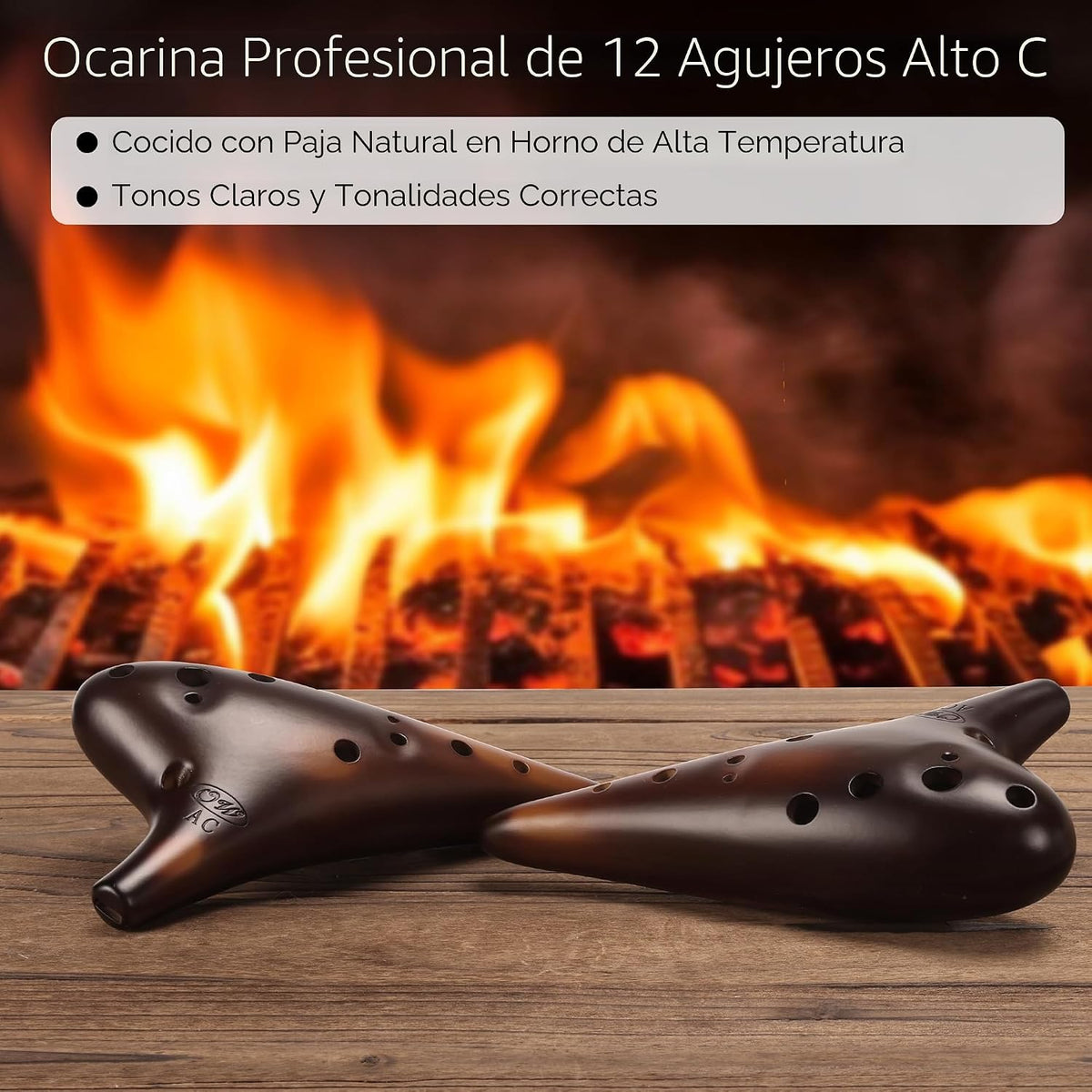 "Forest Whisper" 12 Agujero Ocarina Clásico strawfire obra...