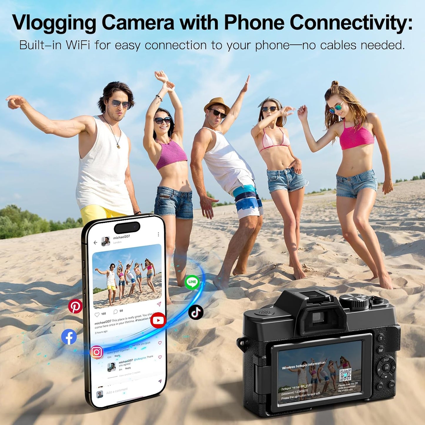 Kit de cámaras digitales G-Anica 8K para fotografía con lente dual...