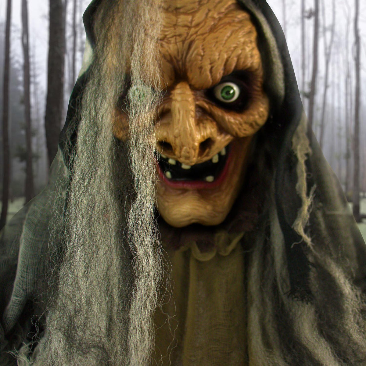 Haunted Hill Farm Bruja parlante aterradora de tamaño real, animatr...