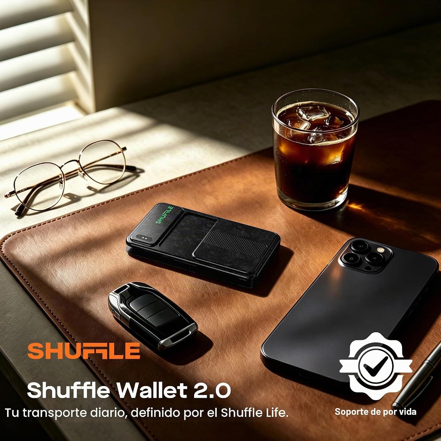 Shuffle Wallet 2.0, innovador mecanismo de abanico para hombre cart...
