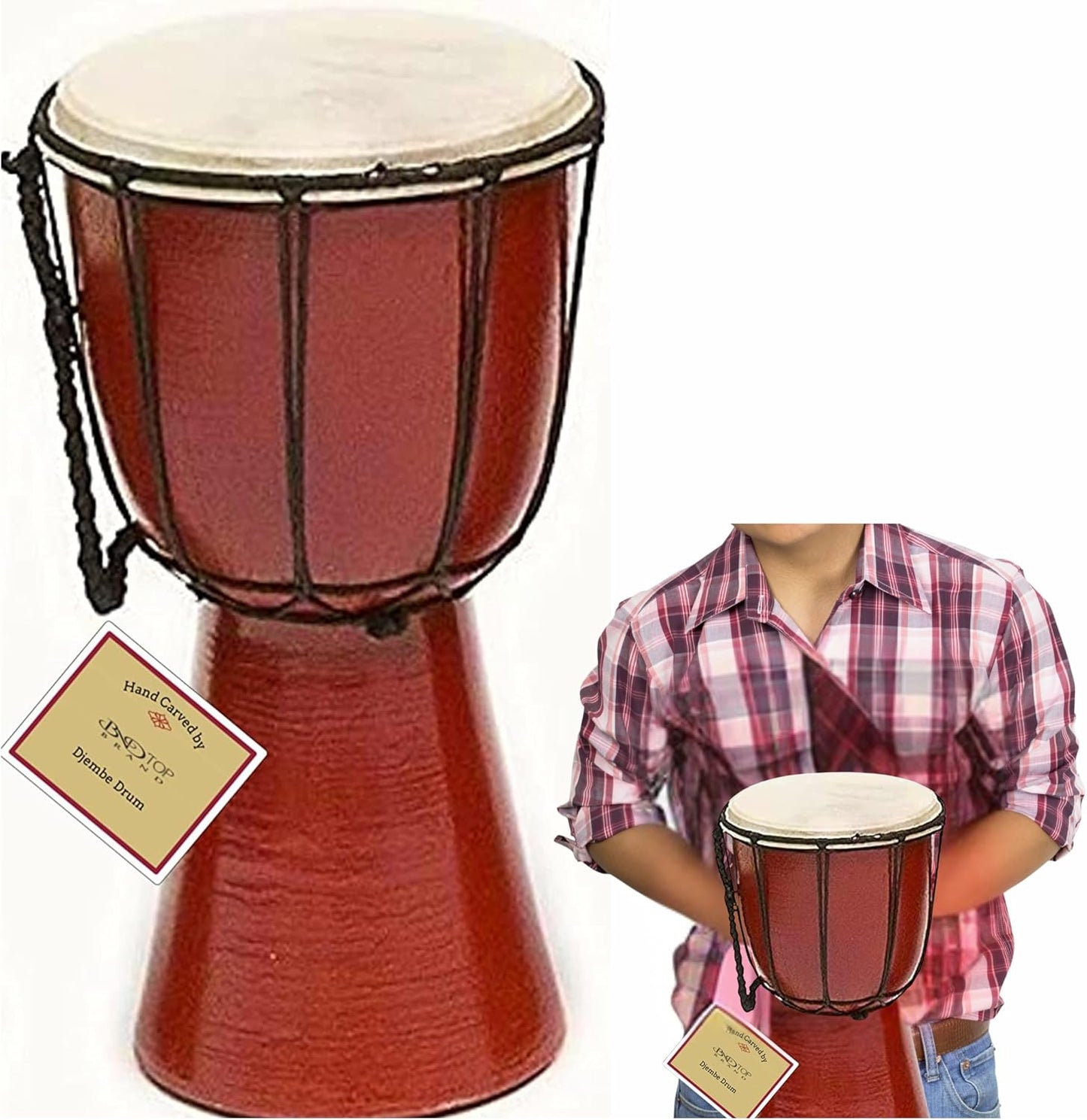 B.N.D TOP Drum Djembe es una cuerda de piel de cabra cubierta de cá...