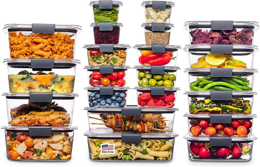 Rubbermaid Brilliance - Juego de 44 unidades de recipientes para al...