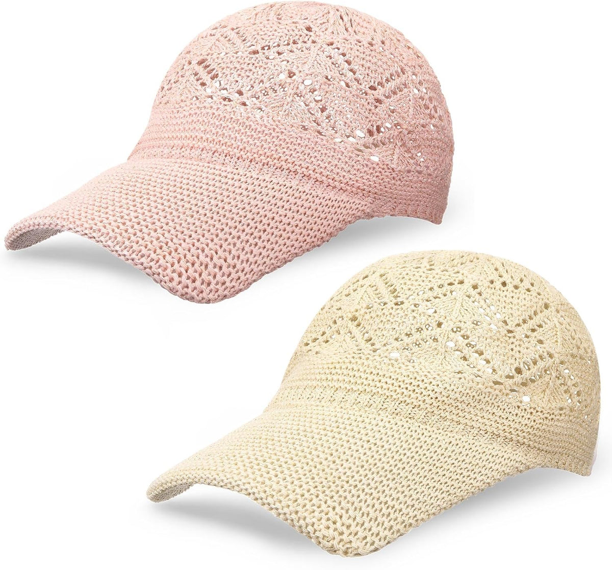 Hercicy 2 gorras de béisbol de malla tejida para mujer, gorra de ca...