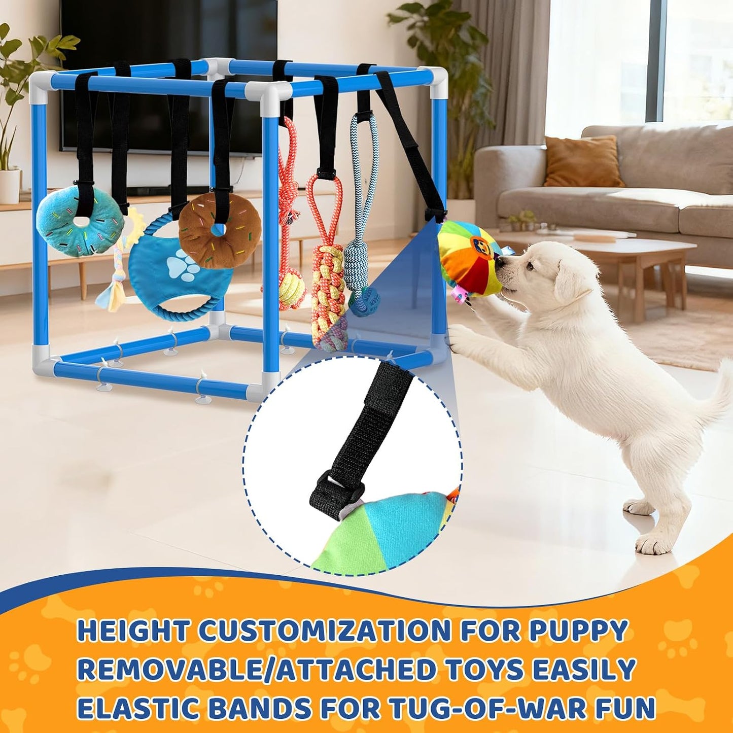 Gimnasio de juego para cachorros con 8 juguetes colgantes, gimnasio...