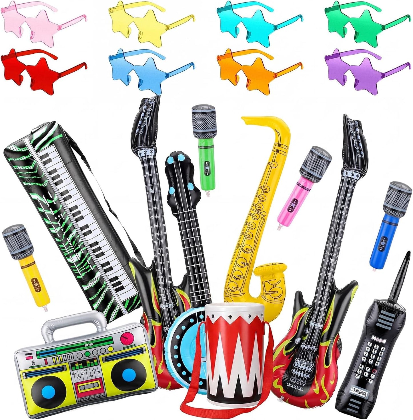 MiniInflat Juego de 20 instrumentos inflables para fiestas, juego d...