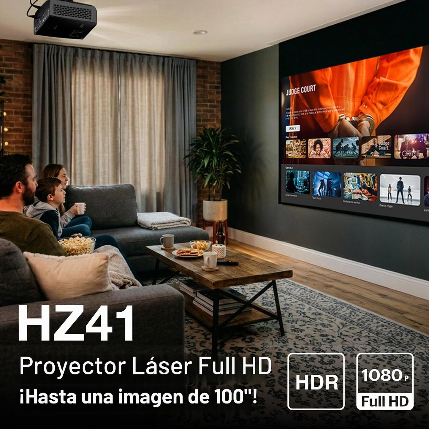 Optoma HZ41 4600-Lumen Full HD Laser DLP Home Theater y Gaming Proy...