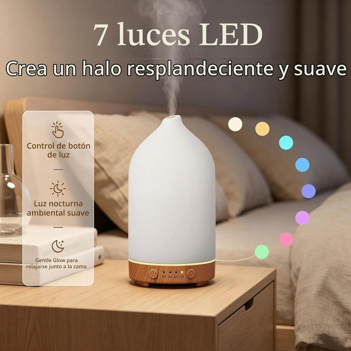Gooamp Difusor de aceite esencial de cerámica de 6.8 fl oz para el...