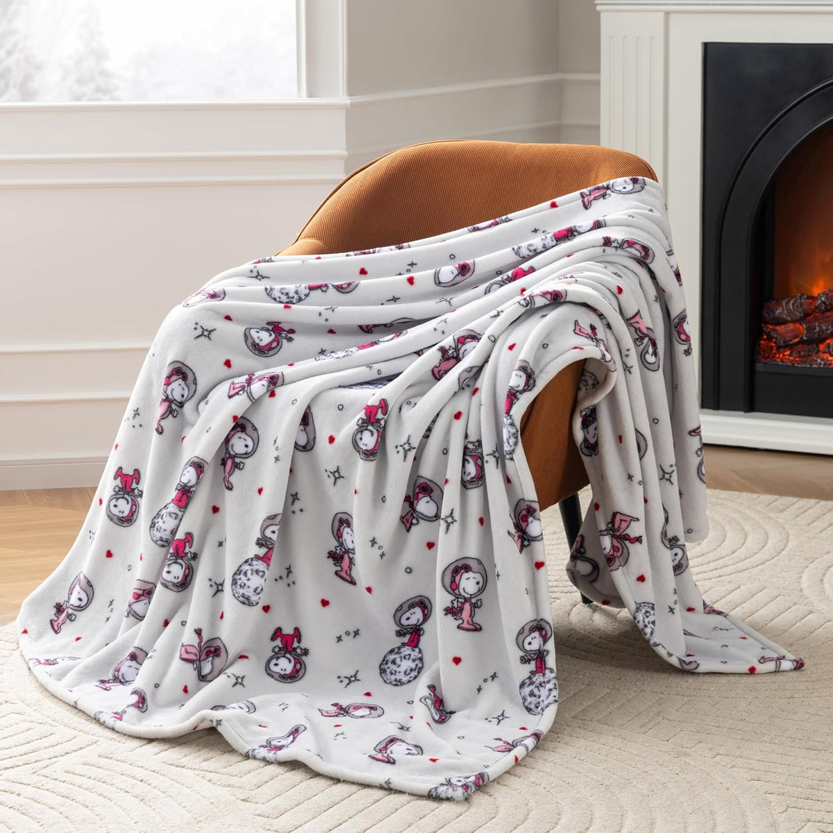 Berkshire Peanuts® VelvetLoft® - Manta de felpa de Snoopy con bonit...