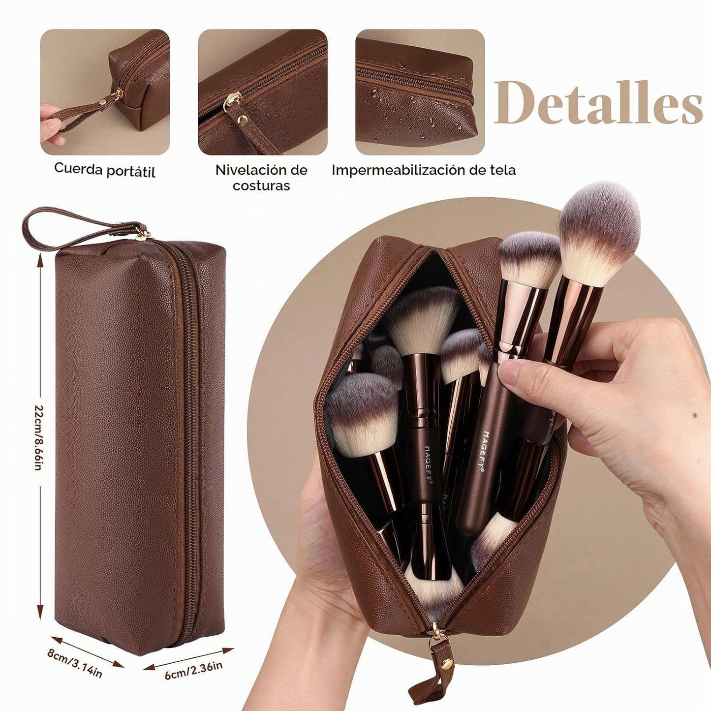 MAGEFY Juego de brochas de maquillaje profesionales 26 en 20 brocha...