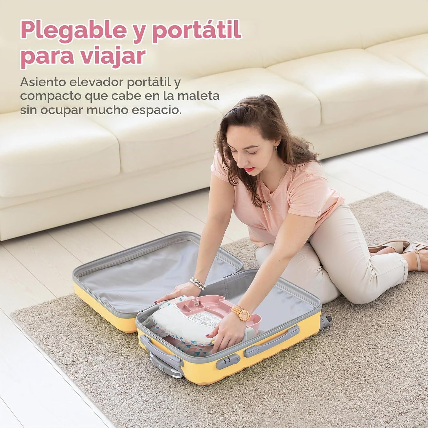 YOLEO Silla alta para bebé, asiento elevador para mesa de comedor,...