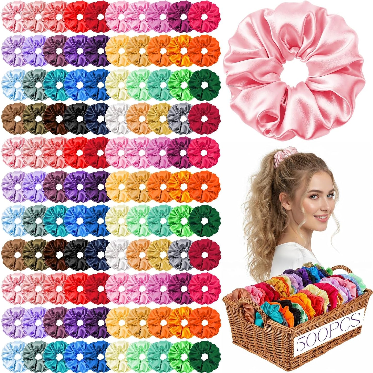 Yuxung 500 coleteros de seda satinada a granel, bandas elásticas de...