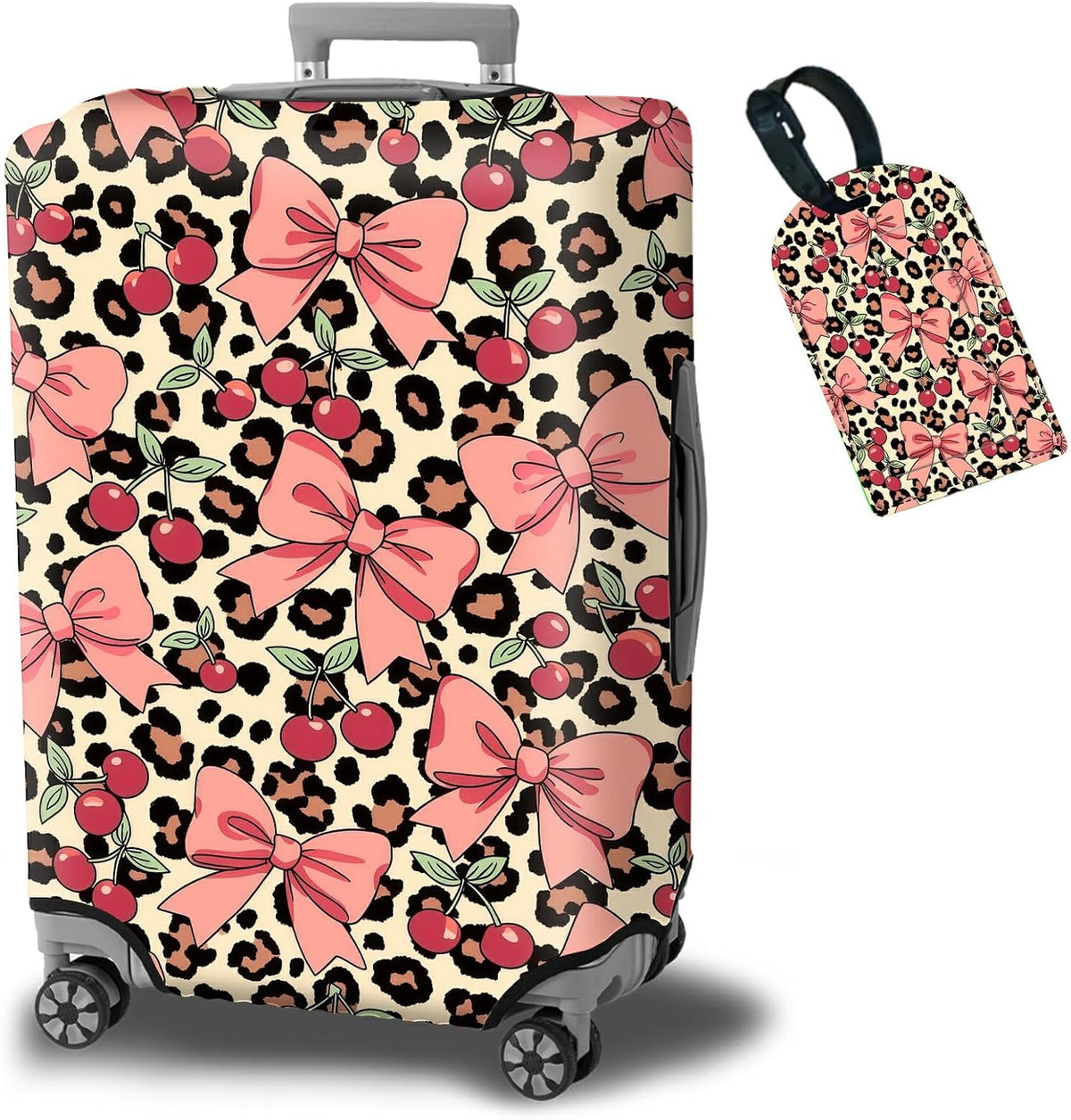 BWEGRHE Funda protectora de maleta + etiqueta de equipaje, funda pa...