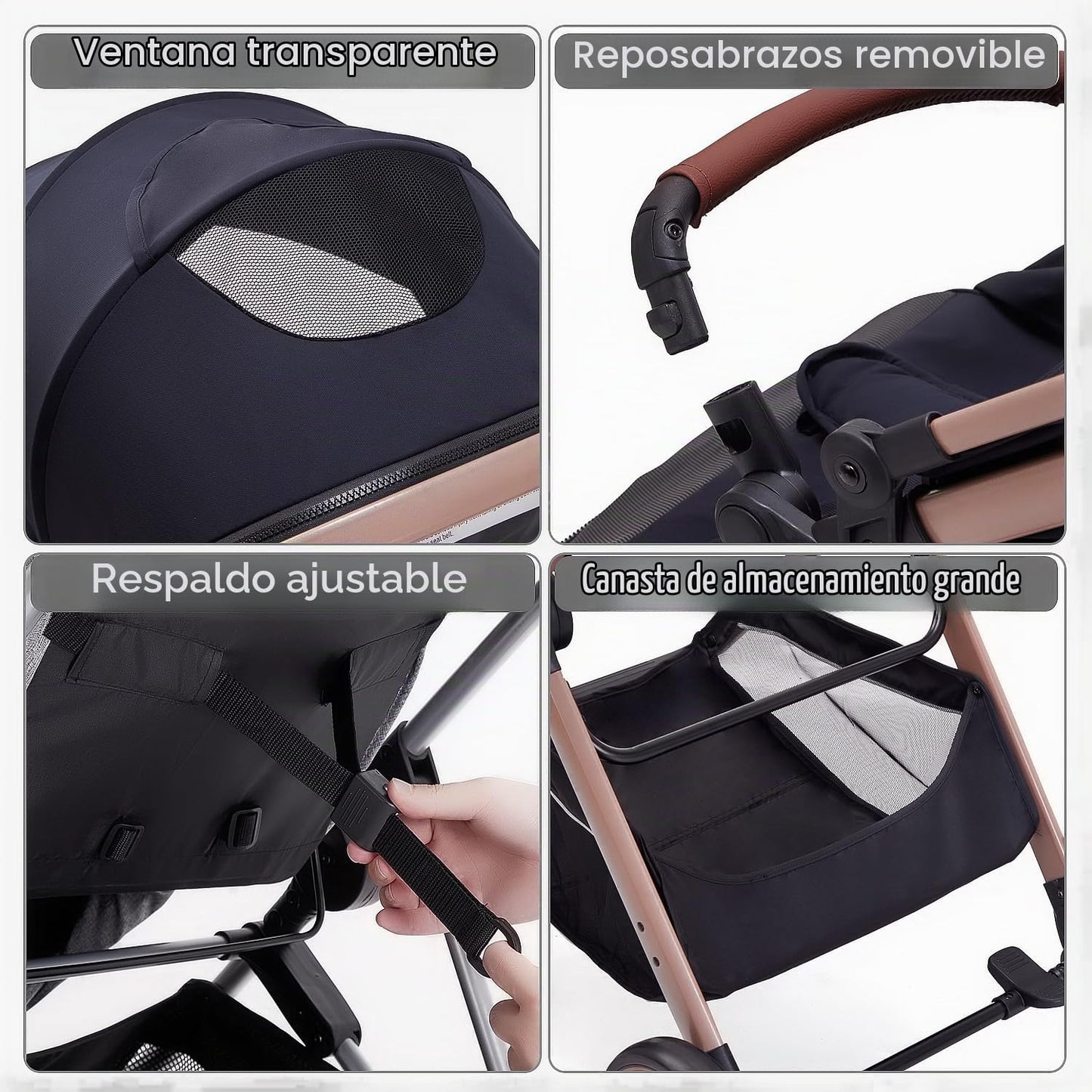 LORTSYBAB Cochecito de bebé 2 en 1, moisés convertible para recién...