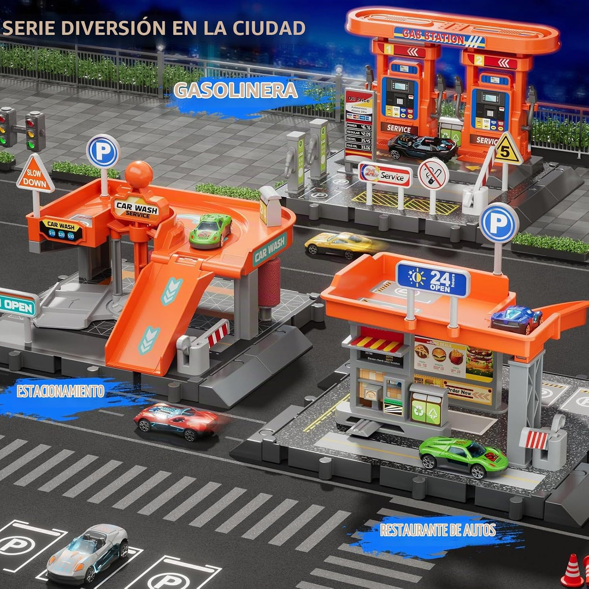 KIZONLY Juegos de coches de juguete, Actividad Drivers Playset, Coc...