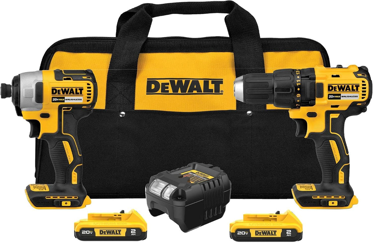 DEWALT Taladro inalámbrico de 20 V MAX y destornillador de impacto,...
