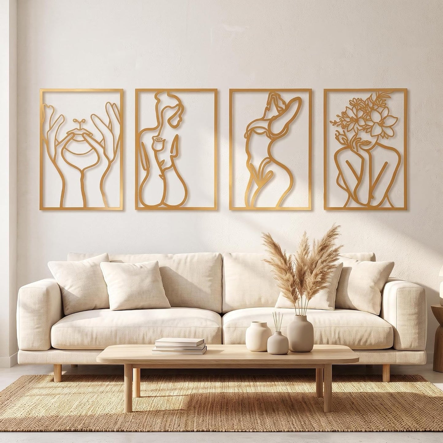 AMAATE Moderno juego de decoración abstracta para pared, pinturas c...