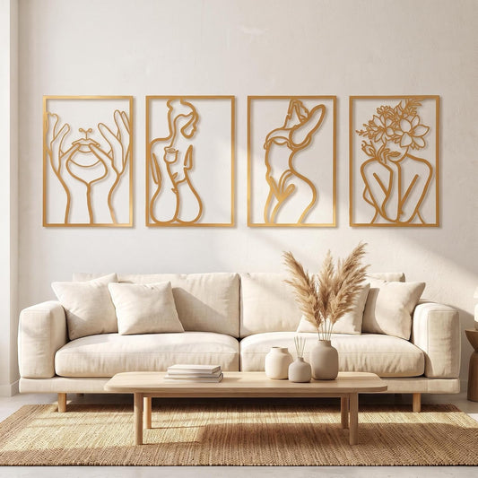 AMAATE Moderno juego de decoración abstracta para pared, pinturas c...