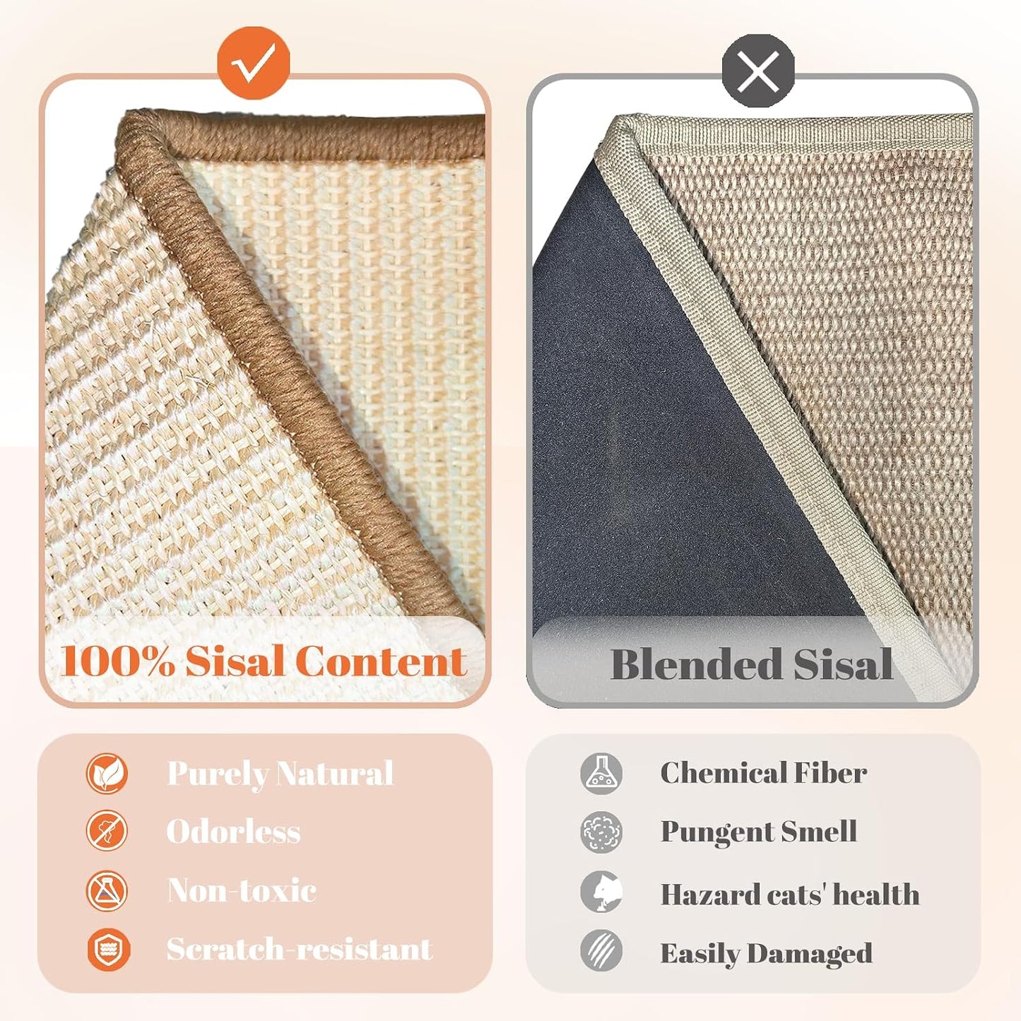 CHEERHOME PETS Rascador de Sisal para Gatos en Forma de Rampa para...