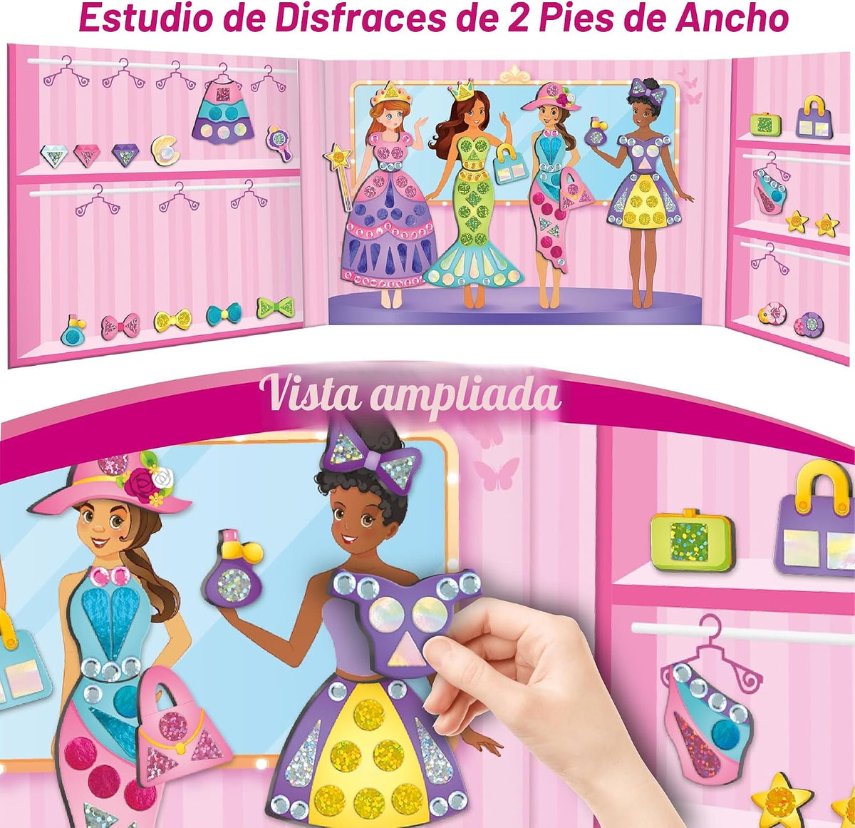 Imagimake Princesa magnética de bricolaje, 30 vestidos magnéticos y...