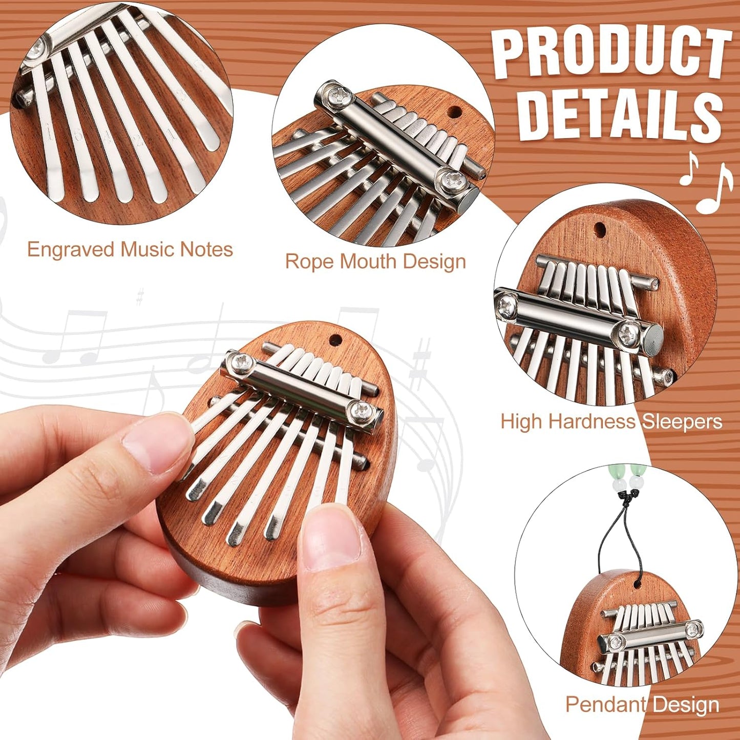 Maasechs Mini instrumentos musicales, mini piano de pulgar Kalimba...