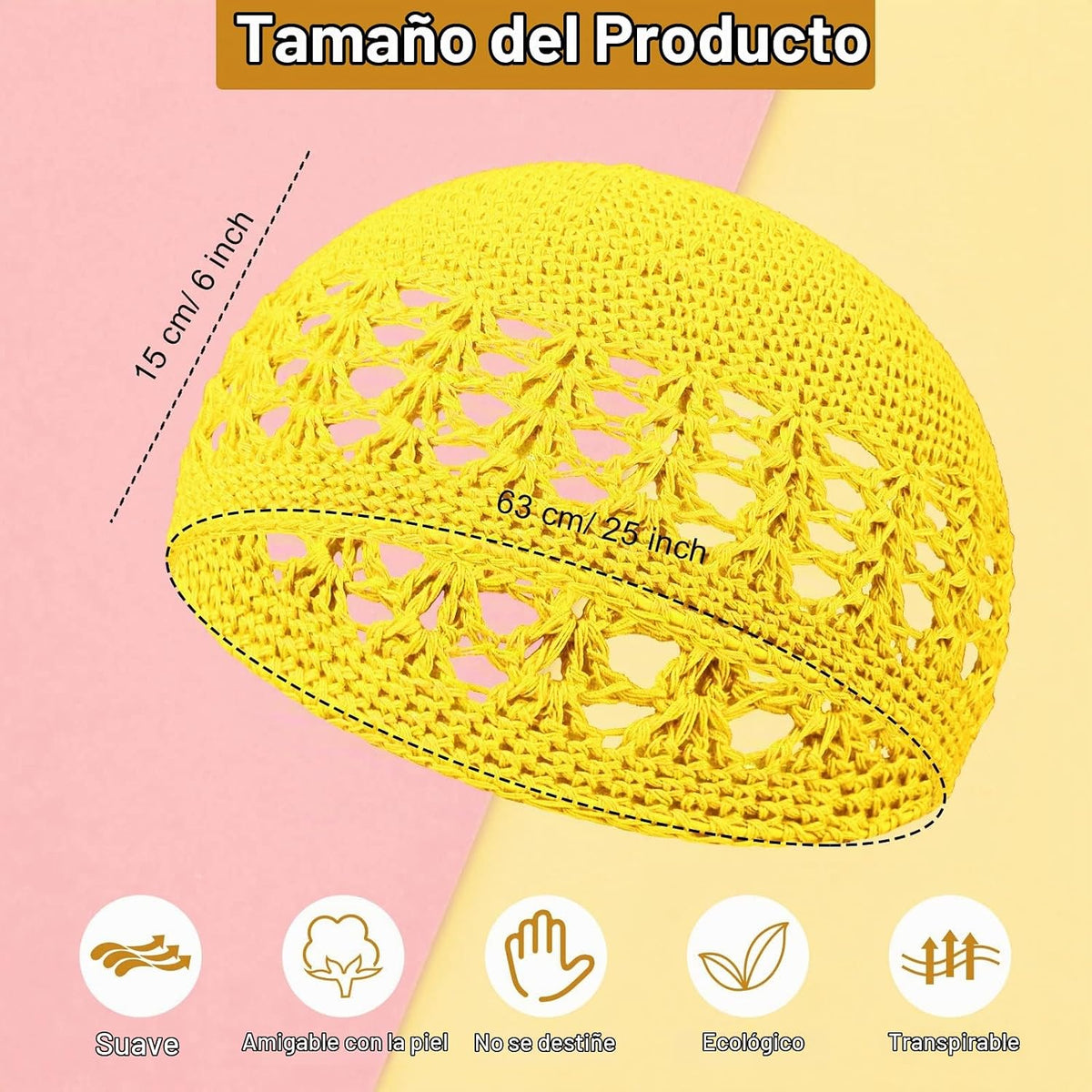 Boyiee Gorros de Punto Kufi Gorro de Ganchillo Gorros de Calavera G...