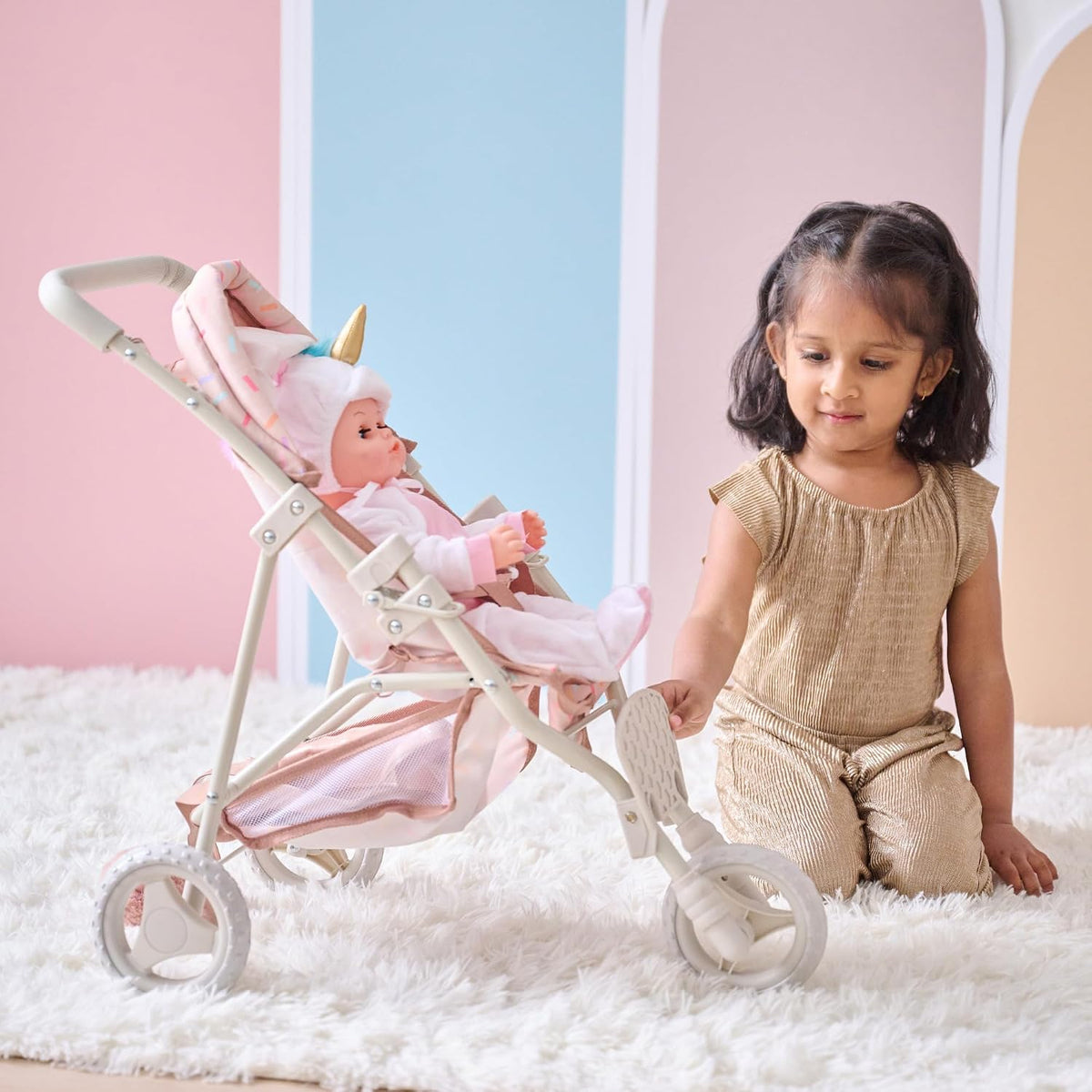 Olivia's Little World Cochecito para Muñecas Bebé con Toldo y C...