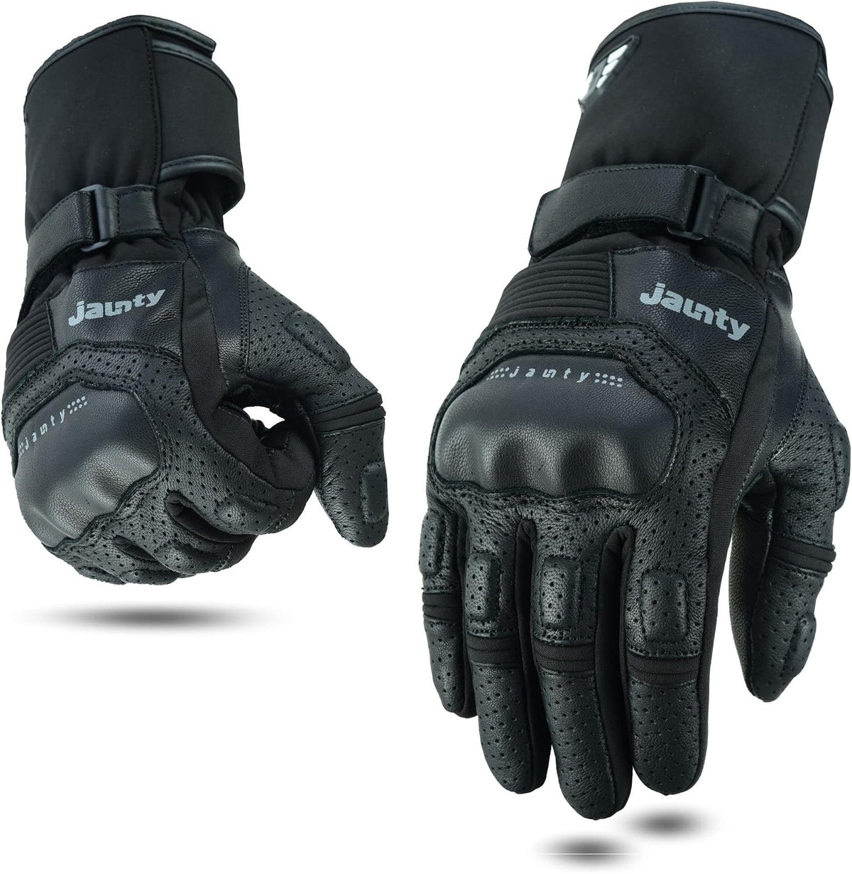 Guantes de moto JAUNTY, guantes de cuero de verano con pantalla tác...