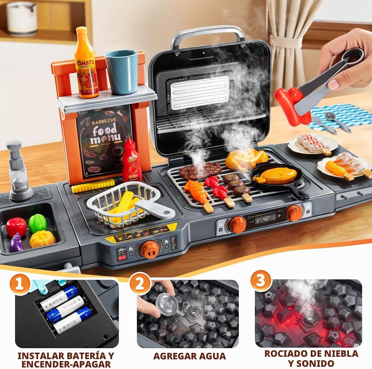 KIZONLY Juguetes de cocina para niños - Versión actualizada Juego d...