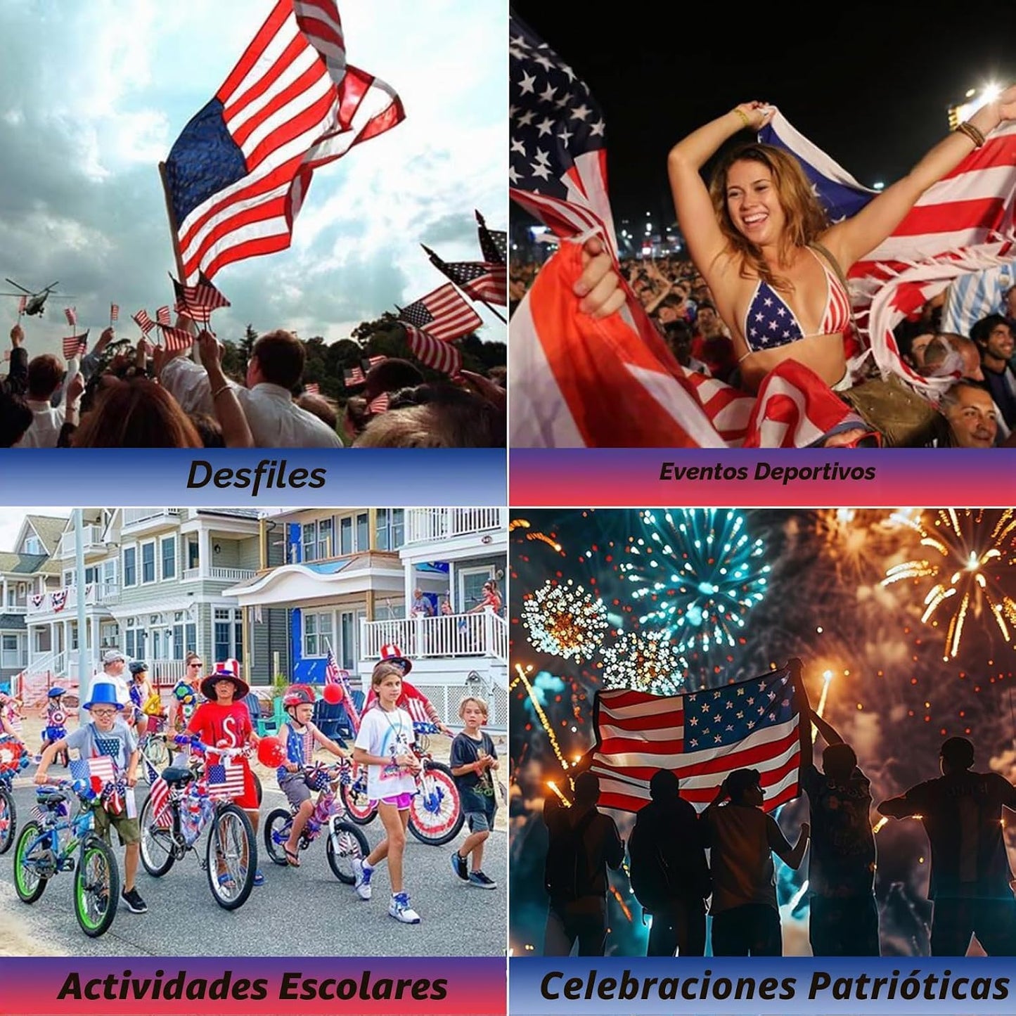 Go Ho Aretes de aro patrióticos del 4 de julio, bandera estadounide...