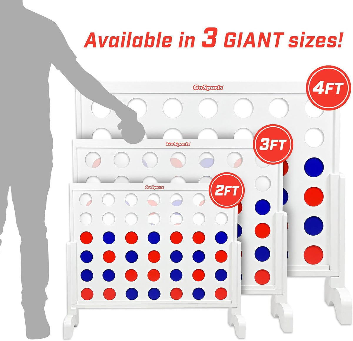 GoSports Juego 4 en fila gigante con funda transportadora \u2013 2...