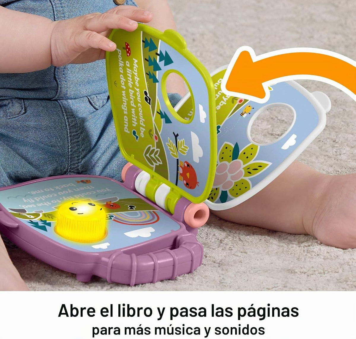 Fisher-Price Libro de cuentos musical Purple Monkey | Juguete para...