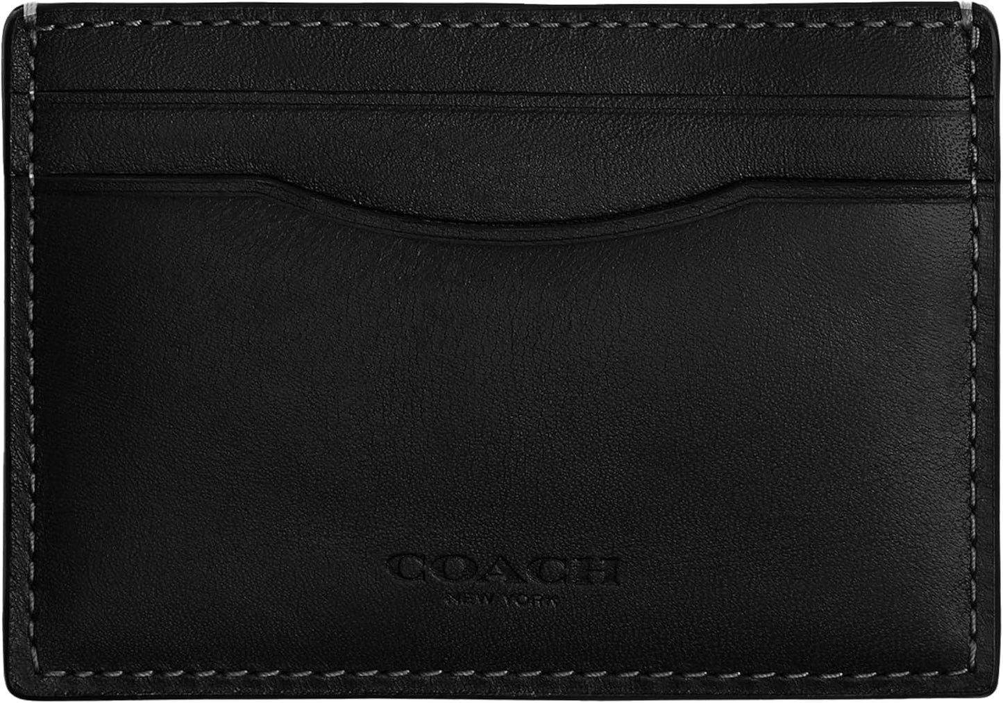 Coach Funda para tarjetas con clip para dinero, negro, talla única