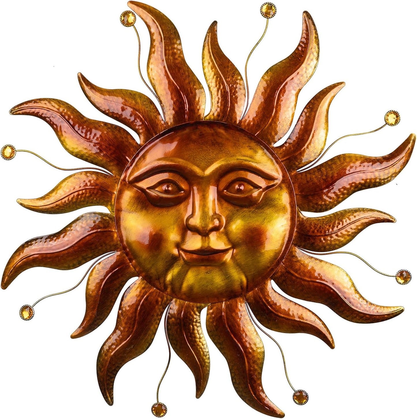 Decoración de pared de sol de metal para exteriores, 26 pulgadas, d...
