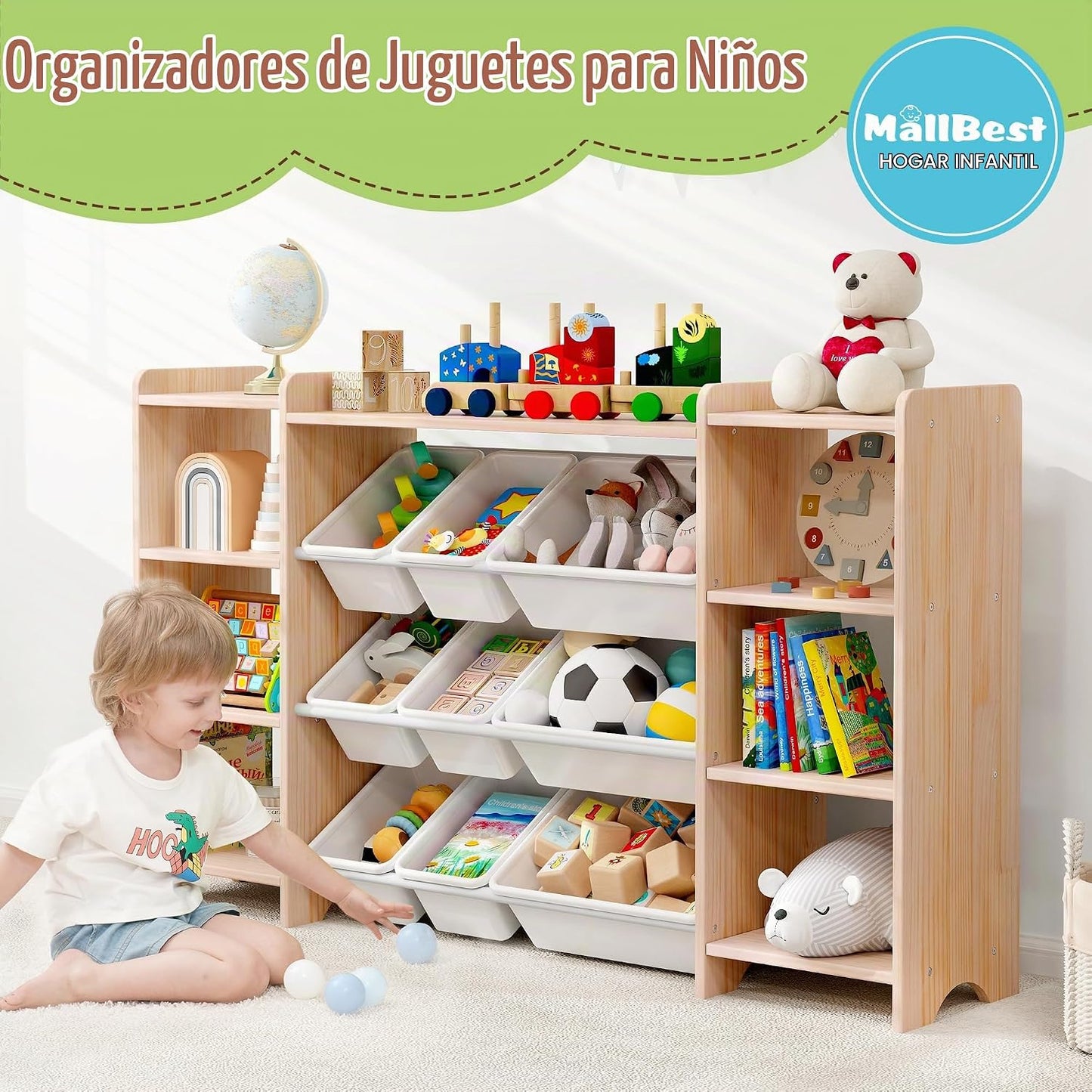 MallBest Estante organizador de almacenamiento de juguetes para niñ...