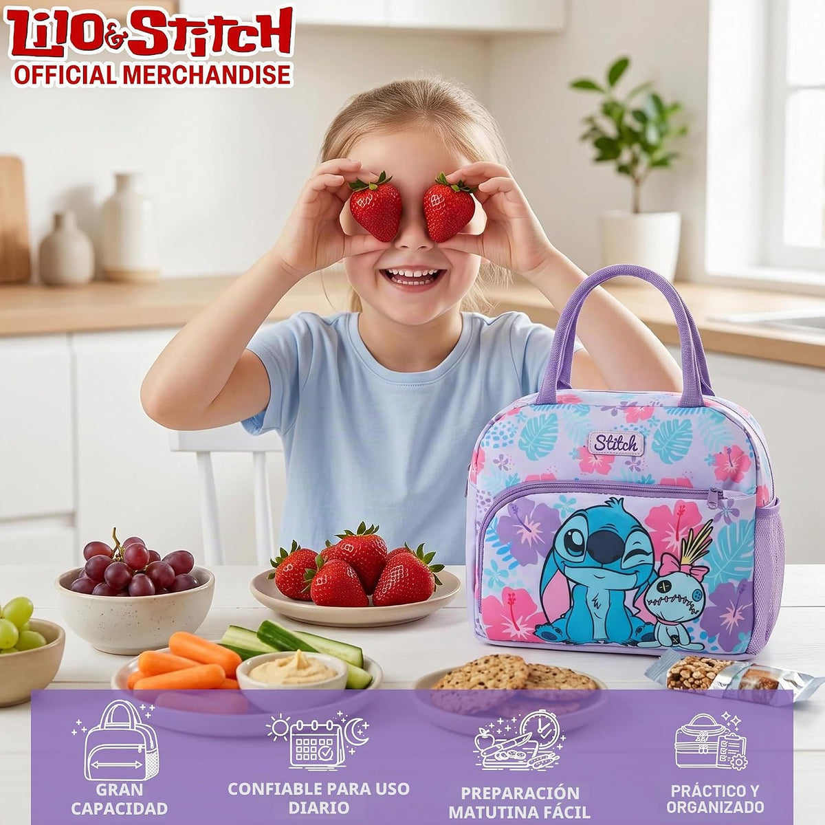 Get Trend Disney Stitch Girls Bolsa de almuerzo con aislamiento, út...