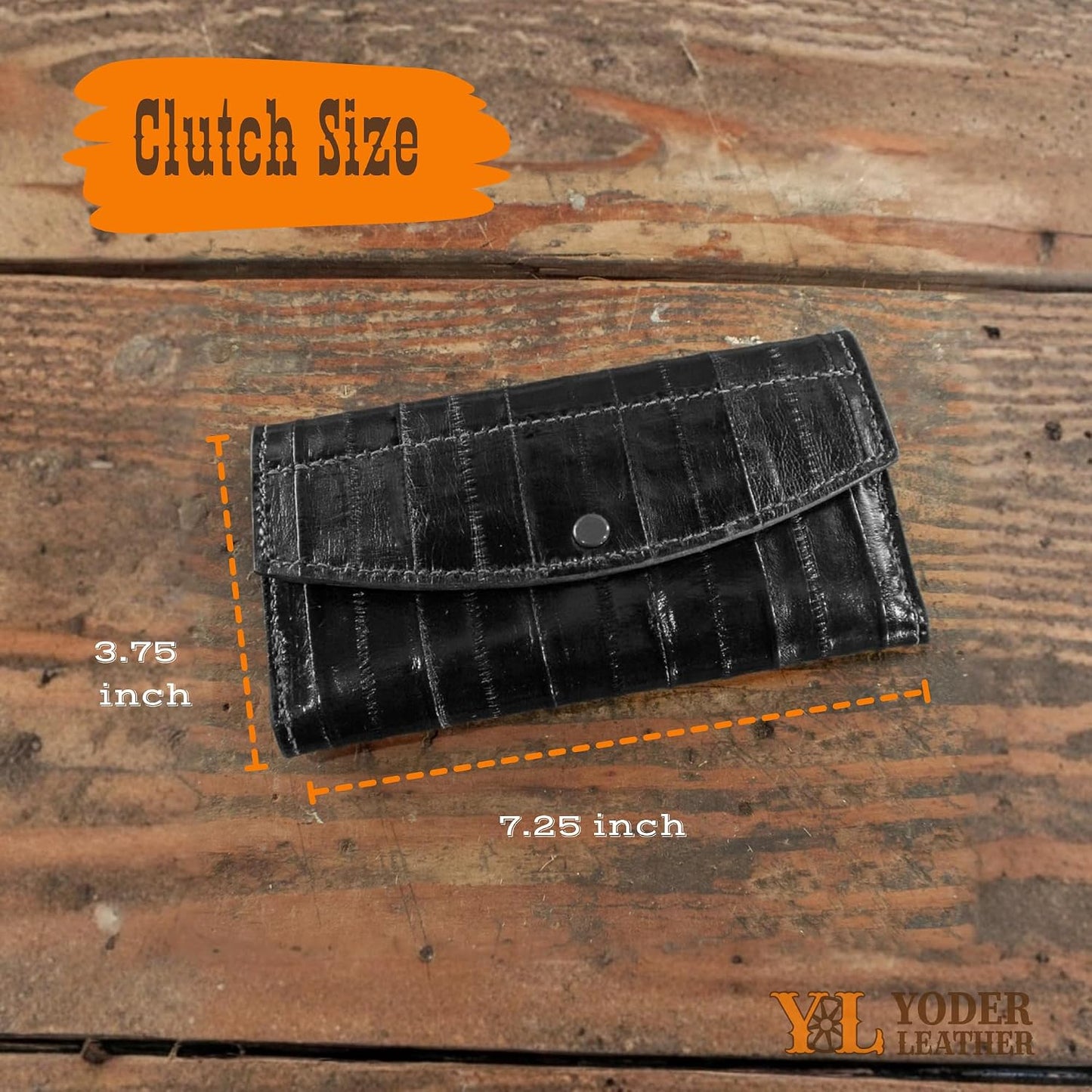Yoder Leather Company Cartera de embrague de cuero genuino de piel...