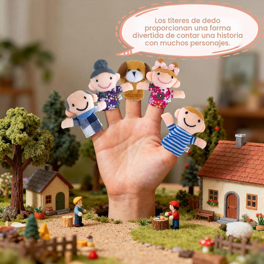 Juego de 24 marionetas de dedo, juguetes de peluche suave para niño...
