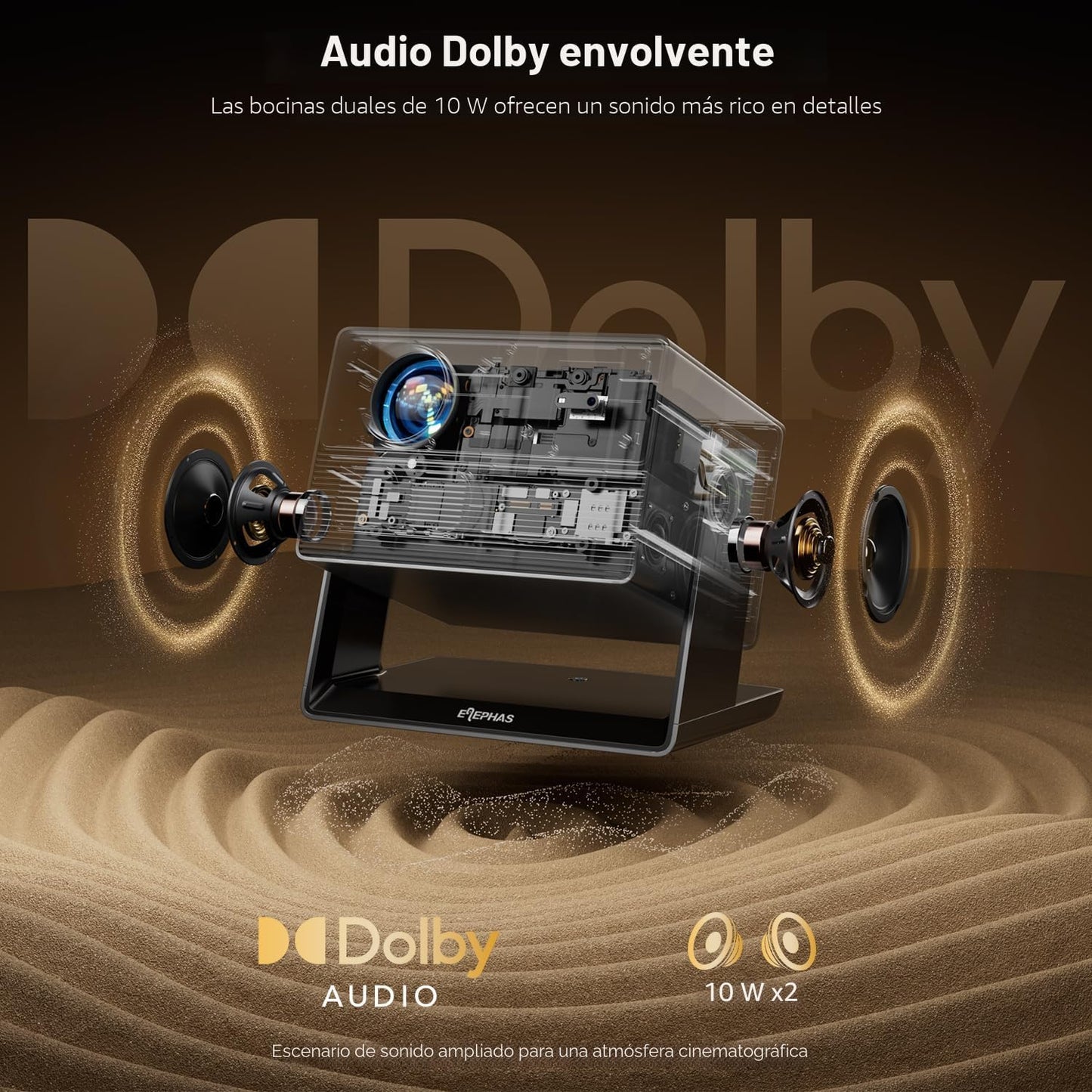 ELEPHAS Proyector inteligente 4K con WiFi y Bluetooth, compatible c...
