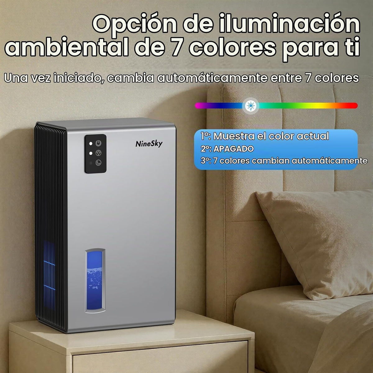 NineSky Deshumidificadores para el hogar, deshumidificador de 1000...