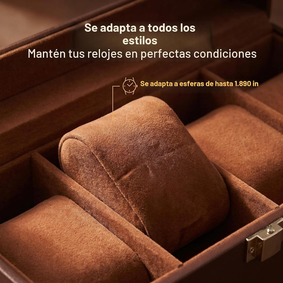 AMZGO® Caja de reloj para hombres, tapa de cristal de exhibición de...
