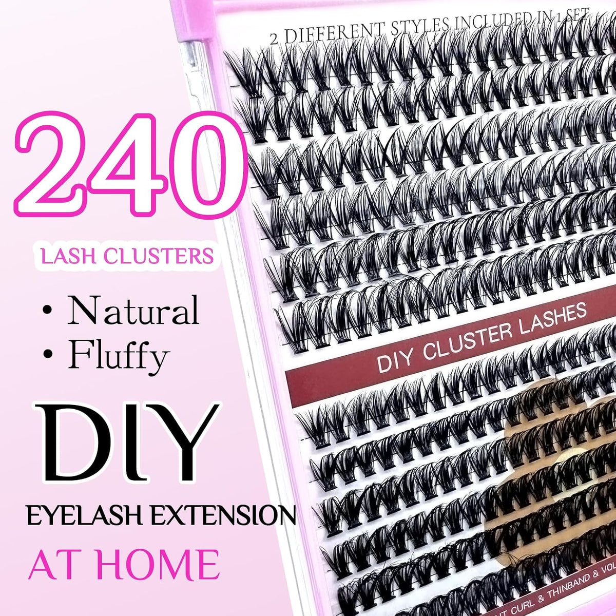 SLSXNL Extensiones de pestañas en racimo D de 10-16 mm, 30D 40D, 24...