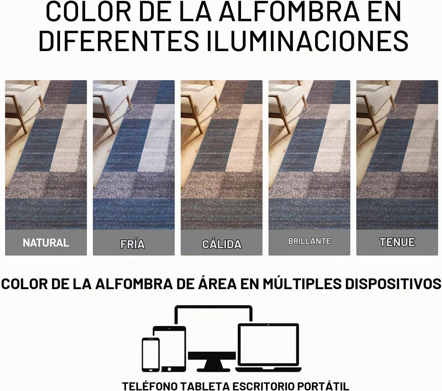 Rugshop Alfombra contemporánea con diseño geométrico azul en cajas,...