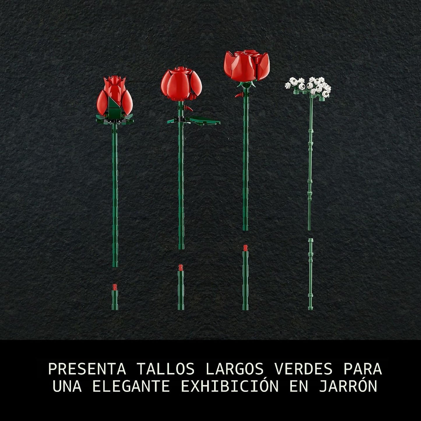 LEGO Botanicals - Ramo de rosas artificiales, juego de construcción...