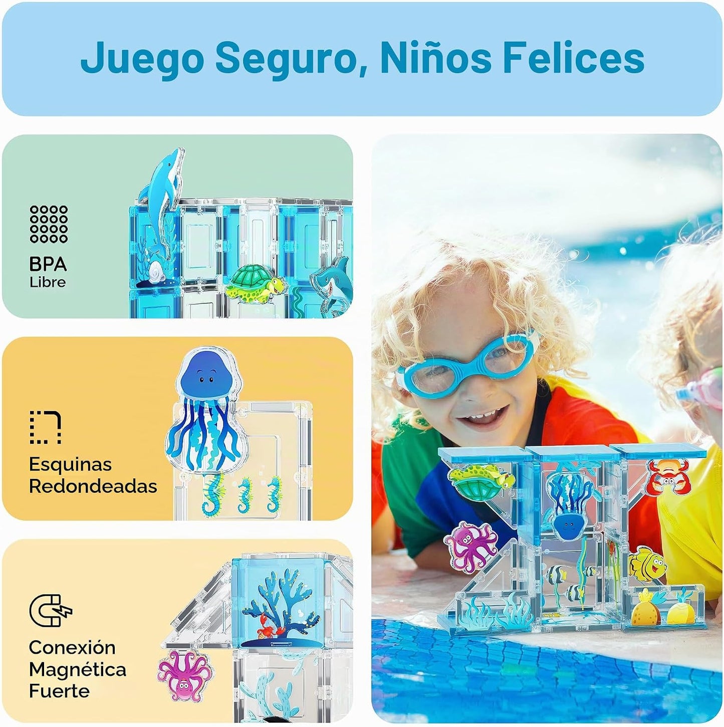 PicassoTiles 26 piezas de azulejos magnéticos, bloques de construcc...