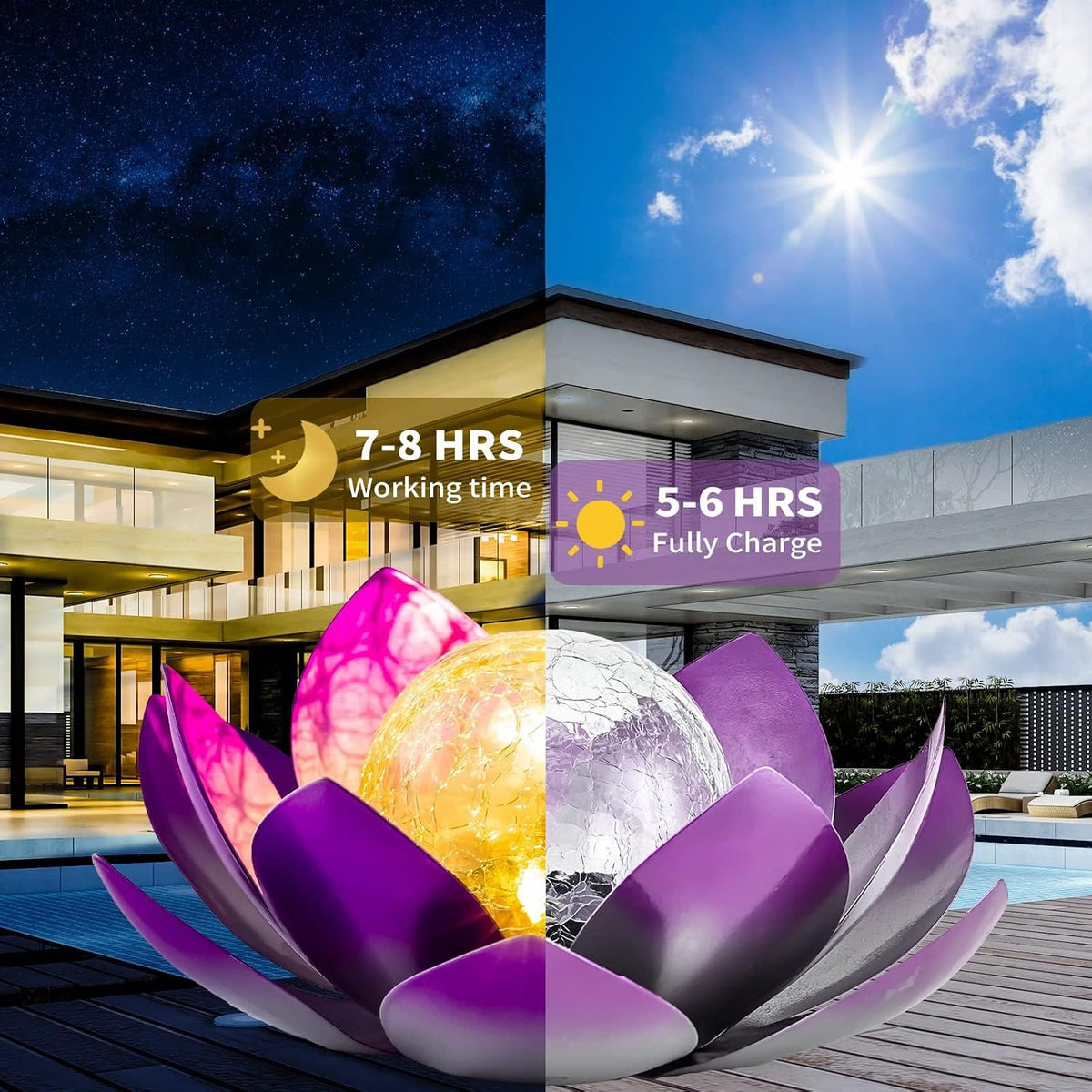 AIINY Luz solar para decoración al aire libre, globo de cristal agr...