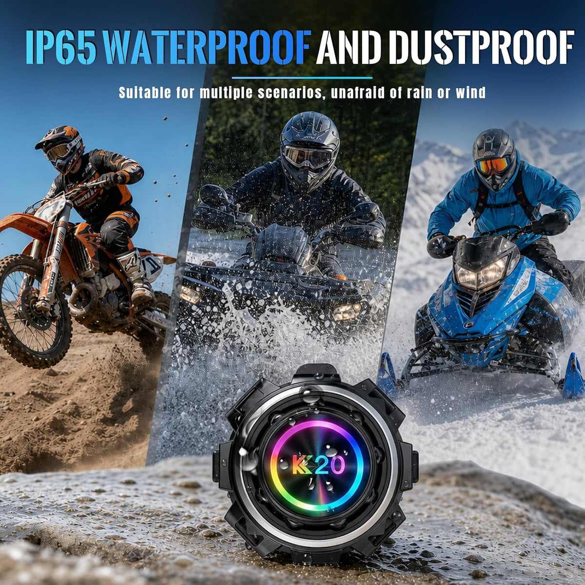 UouNeaCo Auriculares Bluetooth para casco de motocicleta, sistema d...